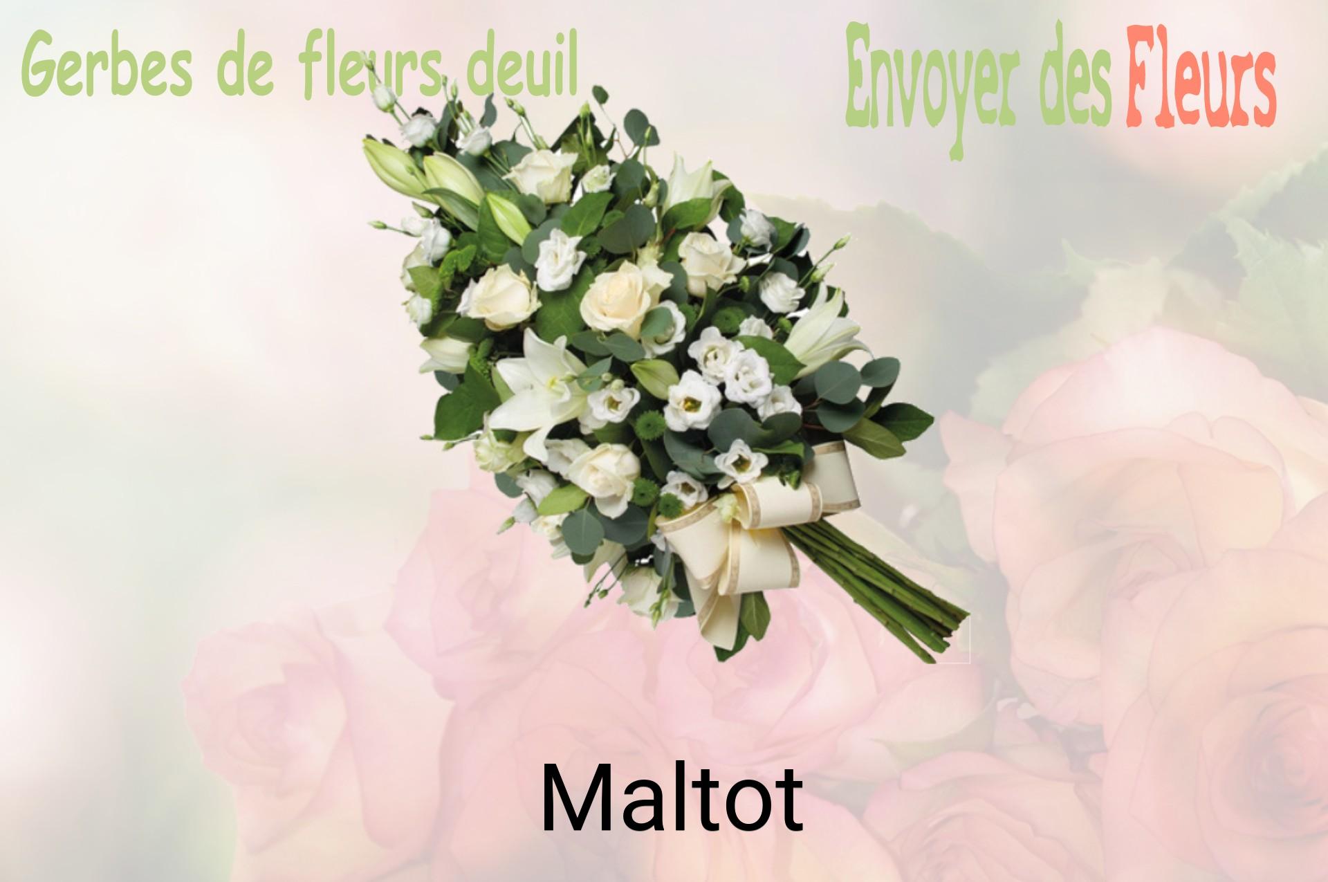 Gerbe de fleurs de deuil livrée à Maltot